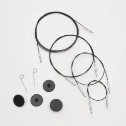 Knitpro - Thin &amp; Flex Swivel Kabel - Sort