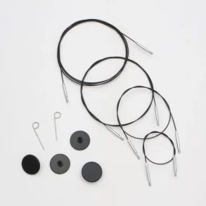 Knitpro - Thin & Flex Swivel Kabel - Sort