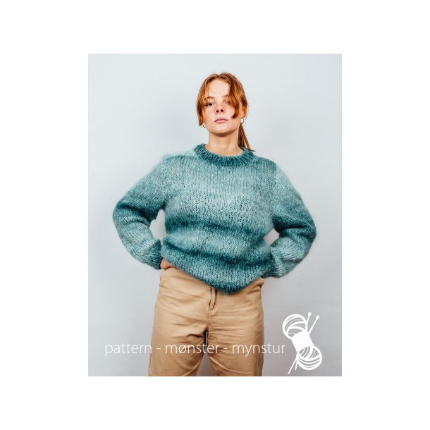 Strikkekit - Sweater med skiftende farver - Navia str. S