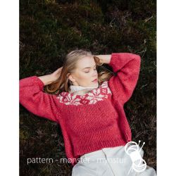 Strikkekit - Sweater med stjerner str S. - Navia