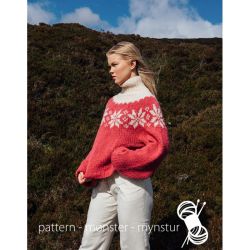 Strikkekit - Sweater med stjerner str S. - Navia