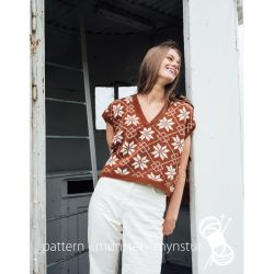 Strikkekit - Vest med stjernemnster - Navia str L