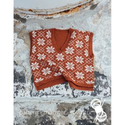 Strikkekit - Vest med stjernemnster - Navia str L