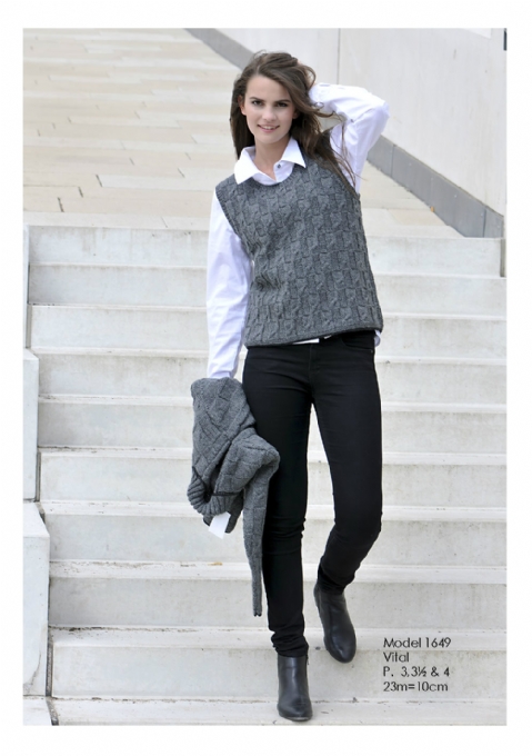 Strikkekit - Slipover med ternmnster - Hjertegarn