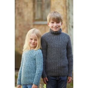 Strikkekit - Ribsweater til brn fra CaMaRose LAMAULD