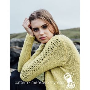 Strikkekit - Cardigan med hulmnster p rmerne - Navia